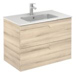 Royo Vitale 800mm 2 Drawer Wall Unit Light Oak