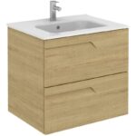 Royo Vitale 600mm Slimline 2 Drawer Wall Unit Light Oak