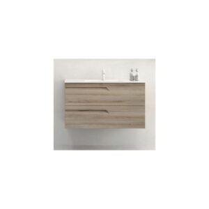 Royo Vitale 800mm Slimline 2 Drawer Wall Unit Light Oak