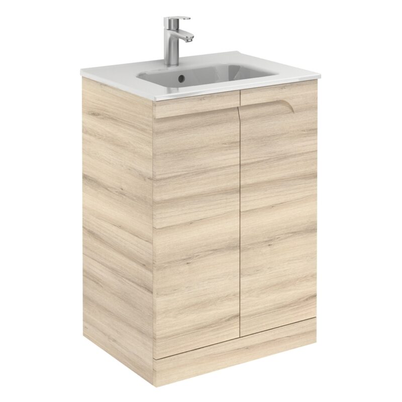Royo Vitale Light Oak 600mm Floor Standing Basin Unit