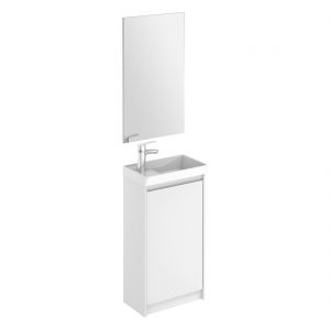 Royo Enjoy Floor Standing Cloakroom Unit & Mirror Gloss White