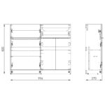 Royo Linea WC Unit & 2 Door Base Unit White Right Hand