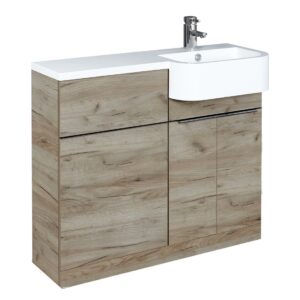 Royo Linea WC Unit & 2 Door Base Unit Oak Right Hand