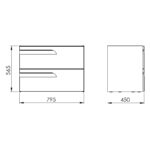 Royo Vitale 800mm 2 Drawer Wall Unit Gloss White