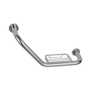 Sagittarius 410mm Angled Grab Bar with Soap Dish
