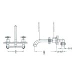 Sagittarius Avant Wall Mounted 3 Hole Bath Mixer