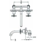 Sagittarius Avant Wall Mounted 3 Hole Basin Mixer
