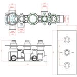 Sagittarius Bari Concealed 3 Way Thermostatic Shower Valve Chrome