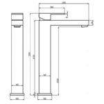 Sagittarius Blade Tall Basin Mixer with Sprung Waste Chrome