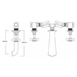 Sagittarius Churchman 3 Hole Wall Mounted Bath Mixer