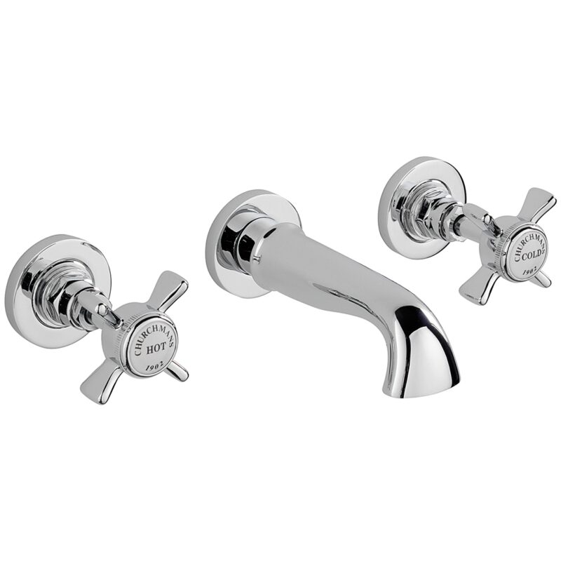 Sagittarius Churchman Wall Mounted 3 Hole Basin Mixer
