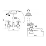 Sagittarius Edwardian Deluxe Bath Shower Mixer & Kit Chrome