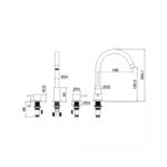 Sagittarius Ergo Lever 3 Hole Bath Filler Black