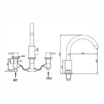 Sagittarius Ergo 3 Hole Bath Filler Tap