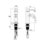 Sagittarius Ergo Cloakroom Basin Mixer Tap with Waste Black