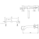Sagittarius Ergo Wall Mounted 3 Hole Basin Mixer