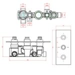 Sagittarius Flow Concealed 3 Way Thermostatic Shower Valve Chrome