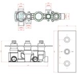 Sagittarius Gramercy Concealed 3 Way Thermostatic Shower Valve Chrome