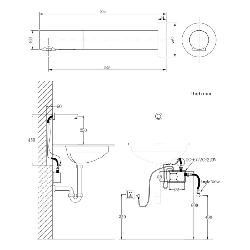 Sagittarius Infra Red Wall Mounted Deluxe Basin Mixer
