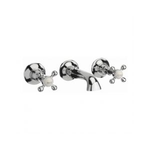 Sagittarius Kensington 3 Hole Wall Basin Mixer Chrome