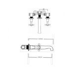 Sagittarius Kensington 3 Hole Wall Basin Mixer Chrome
