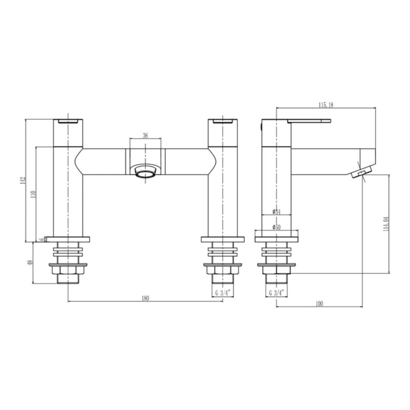 Sagittarius Plaza Bath Filler Tap
