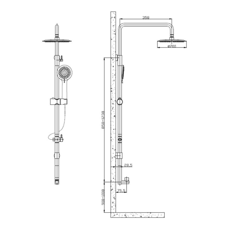 Sagittarius Ergo Rigid Riser Kit 200mm Head