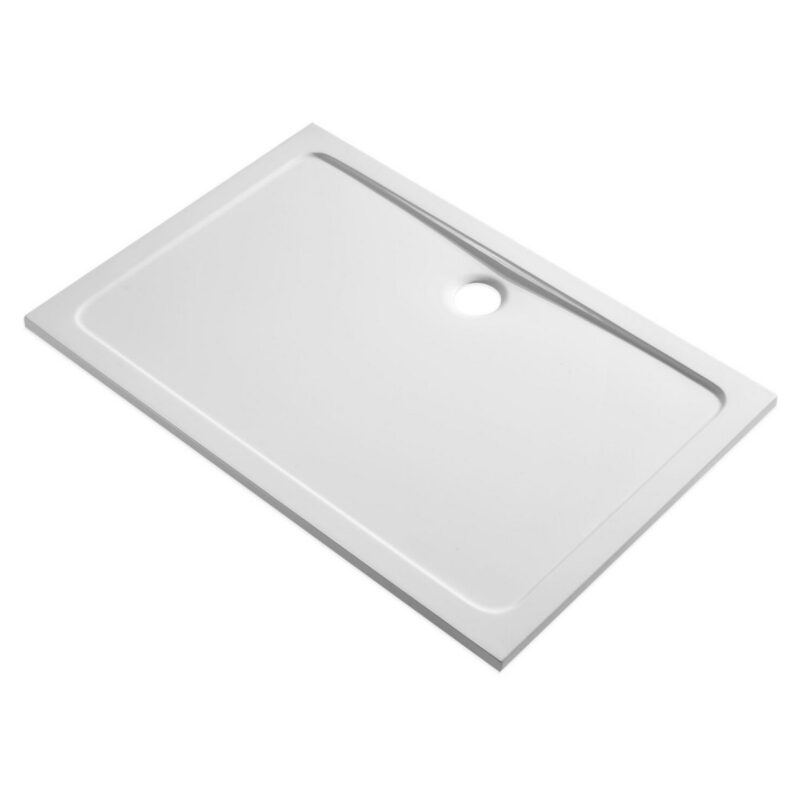 Scudo Eco Stone 1000 x 700mm Rectangular Shower Tray White