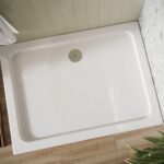 Scudo Eco Stone 1000 x 700mm Rectangular Shower Tray White