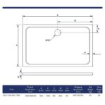 Scudo Shires 1200 x 700mm Rectangular Shower Tray White