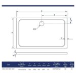 Scudo Shires 1200 x 760mm Rectangular Shower Tray White