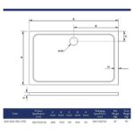 Scudo Shires 1200 x 800mm Rectangular Shower Tray White