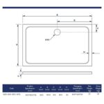 Scudo Shires 1600 x 800mm Rectangular Shower Tray White