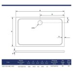Scudo Shires 1600 x 900mm Rectangular Shower Tray White