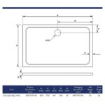 Scudo Shires 1700 x 800mm Rectangular Shower Tray White