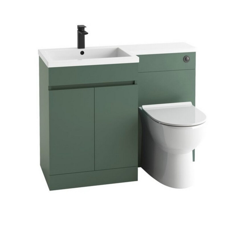 Scudo Empire 1100mm Left Handed Furniture Pack Matt Sage Green Scudo Empire 1100mm Left Handed Furniture Pack Matt Sage Green