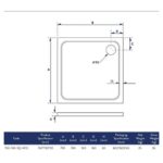Scudo Shires 760mm Square Shower Tray White
