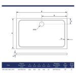 Scudo Shires 900 x 800mm Rectangular Shower Tray White