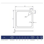 Scudo Shires 900mm Square Shower Tray White