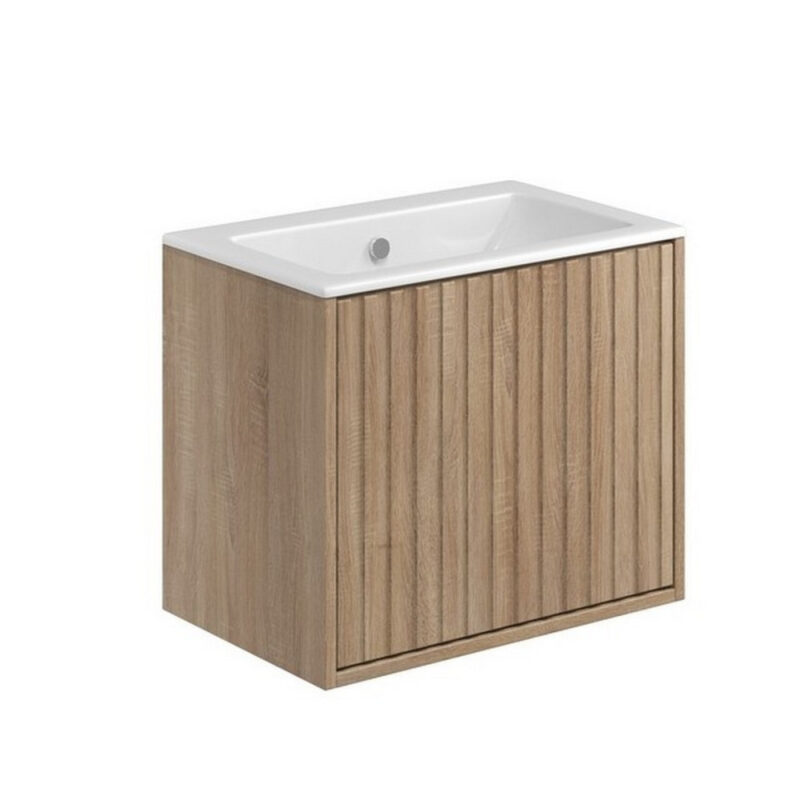 Scudo Alfie 600mm Vanity Unit, Basin & Fluted Drawer Sonoma Oak Scudo Alfie 600mm Vanity Unit, Basin & Fluted Drawer Sonoma Oak