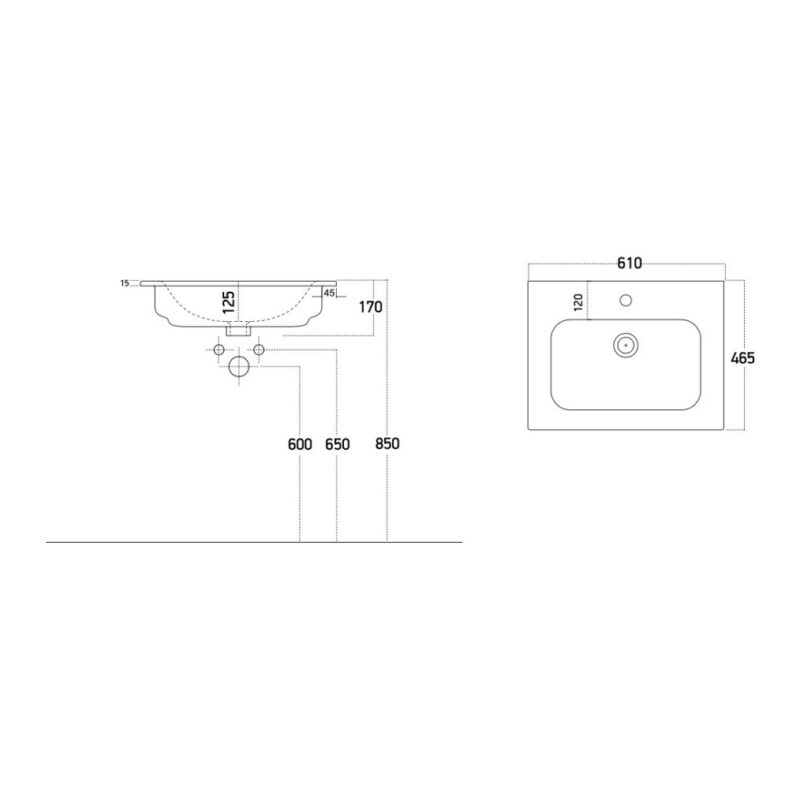 Scudo Aubrey 600mm Wall Mounted Vanity Unit & Basin Reed Green