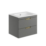 Scudo Aubrey 600mm Wall Mounted Vanity Unit & Basin Dust Grey
