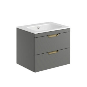 Scudo Aubrey 600mm Wall Mounted Vanity Unit & Basin Dust Grey