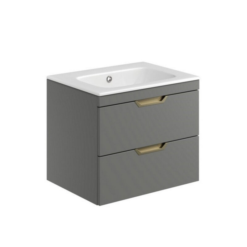 Scudo Aubrey 600mm Wall Mounted Vanity Unit & Basin Dust Grey Scudo Aubrey 600mm Wall Mounted Vanity Unit & Basin Dust Grey