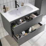 Scudo Aubrey 600mm Wall Mounted Vanity Unit & Basin Dust Grey