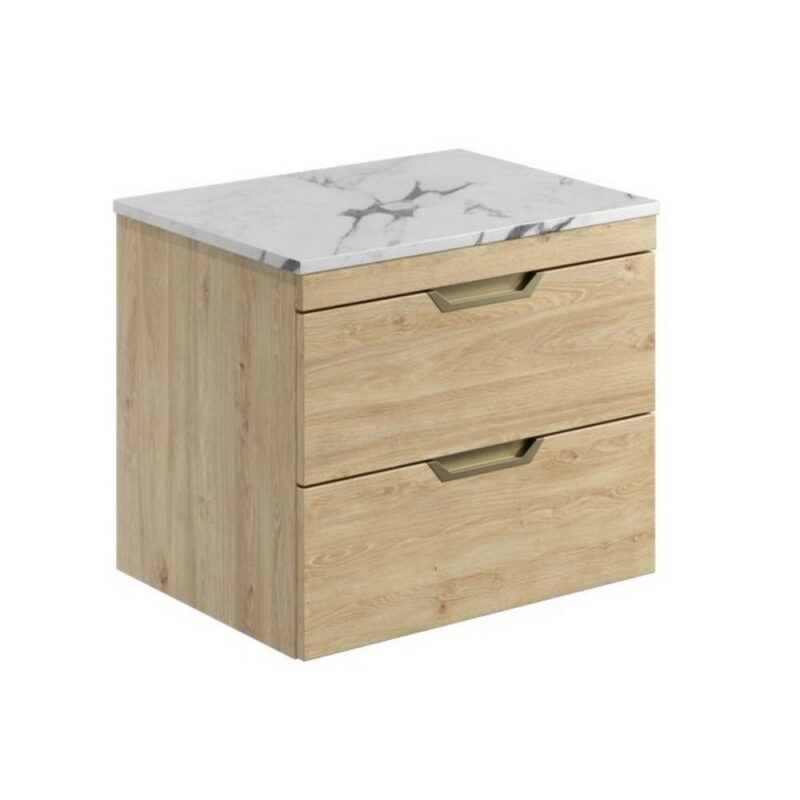 Scudo Aubrey 600mm Wall Mounted Vanity Unit with Worktop Davos Oak Scudo Aubrey 600mm Wall Mounted Vanity Unit with Worktop Davos Oak