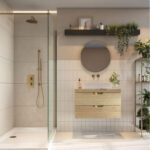 Scudo Aubrey 600mm Wall Mounted Vanity Unit with Worktop Davos Oak