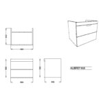 Scudo Aubrey 600mm Wall Mounted Vanity Unit with Worktop Davos Oak