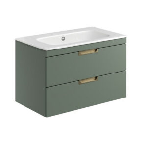 Scudo Aubrey 800mm Wall Mounted Vanity Unit & Basin Reed Green