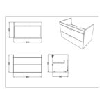 Scudo Aubrey 800mm Wall Mounted Vanity Unit & Basin Reed Green